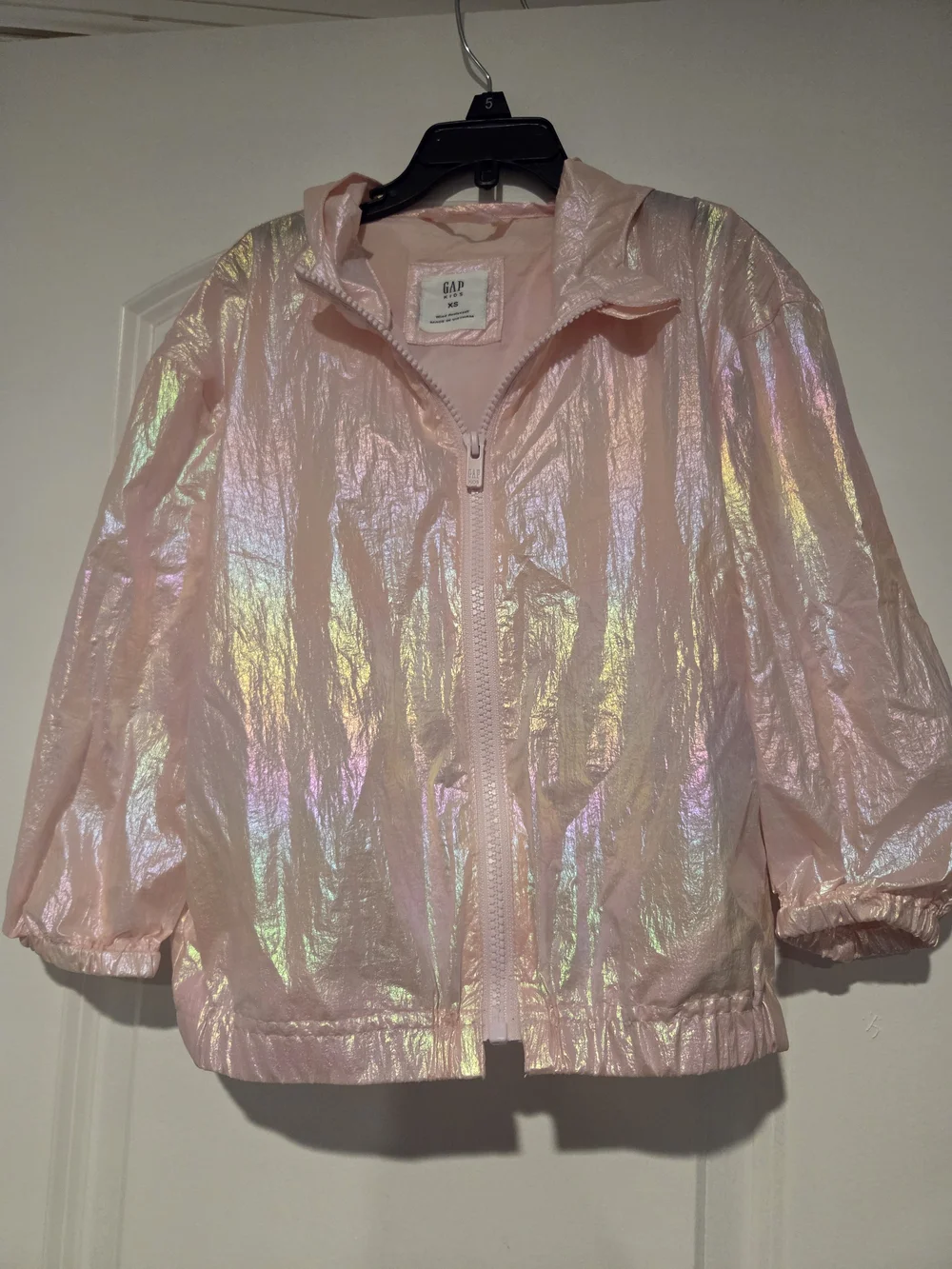 GAP Kids Shimmery Pink Hooded Windbreaker
